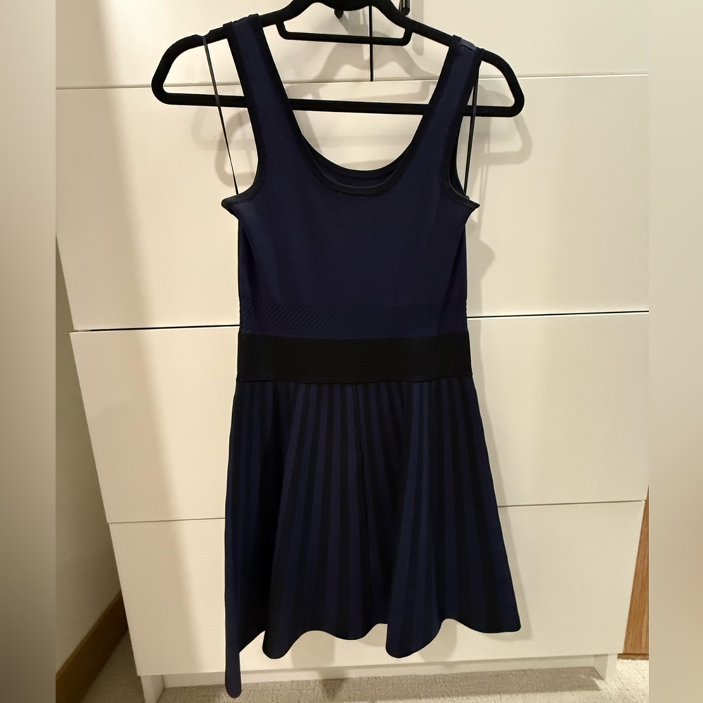 Navy and Black Sleeveless Dress
